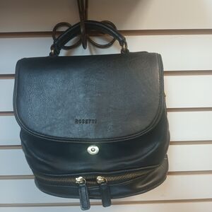 Rosetti Black Leather Backpack